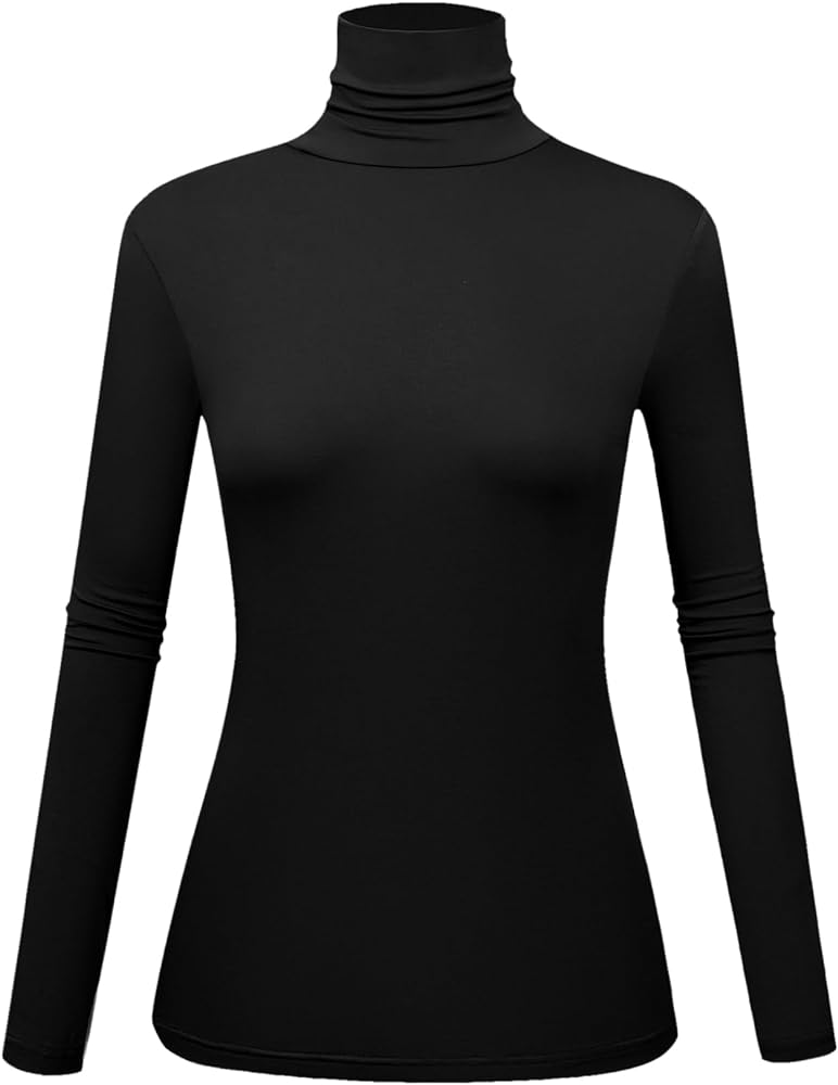 Kindcall Women's Long Sleeve Baselayer Shirts Slim Fitted Turtleneck Tops