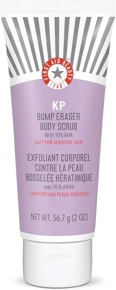 First Aid Beauty KP Bump Eraser Body Scrub Exfoliant for Keratosis Pilaris with 10% AHA 2 oz.