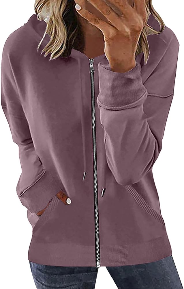 Ceboyel Women'S Zip Up Hoodies 2023 Long Sleeve Hooded Jackets Quarter Zip Pullover Sweatshirt Trendy Casual Fall Clothes