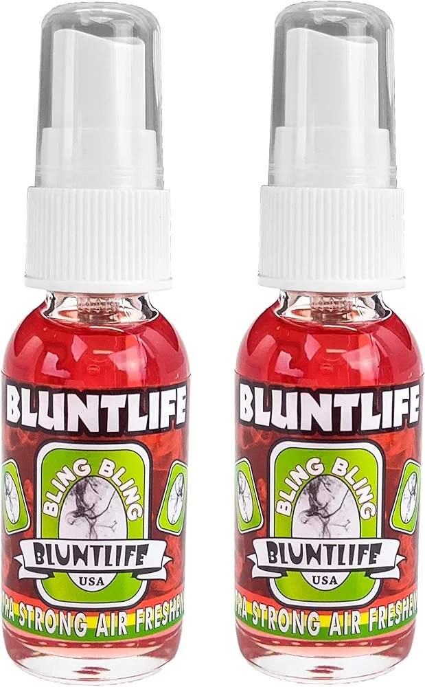 BluntLife Air Freshener Spray (2-Pack) 1.0 oz. Bottle Long Lasting - Choose Your Scent (Bling Bling)