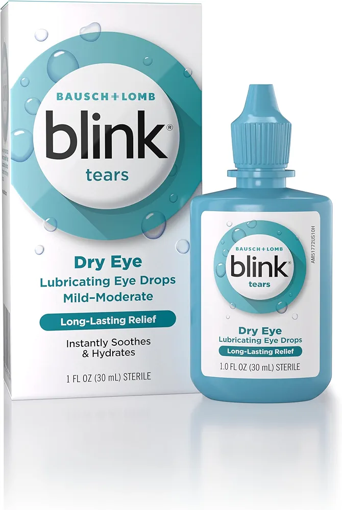 Blink Tears Lubricating Eye Drops, 1 fl oz (30 mL) Eye Care for Mild to Moderate Dry Eyes, Hyaluronate for Boosting Hydration, Moisturizing & Soothing Eye Drops for Dry Eyes