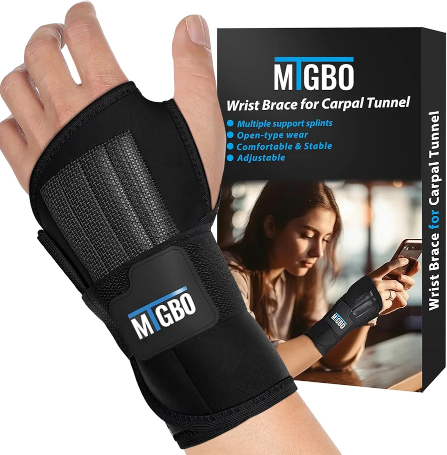 Wrist Brace for Carpal Tunnel Men and Women - Wrist Support Hand Brace with Multiple Splints & Adjustable Straps for Tendonitis, Arthritis, Sprain, Wrist Injuries(Left Hand,L/XL)