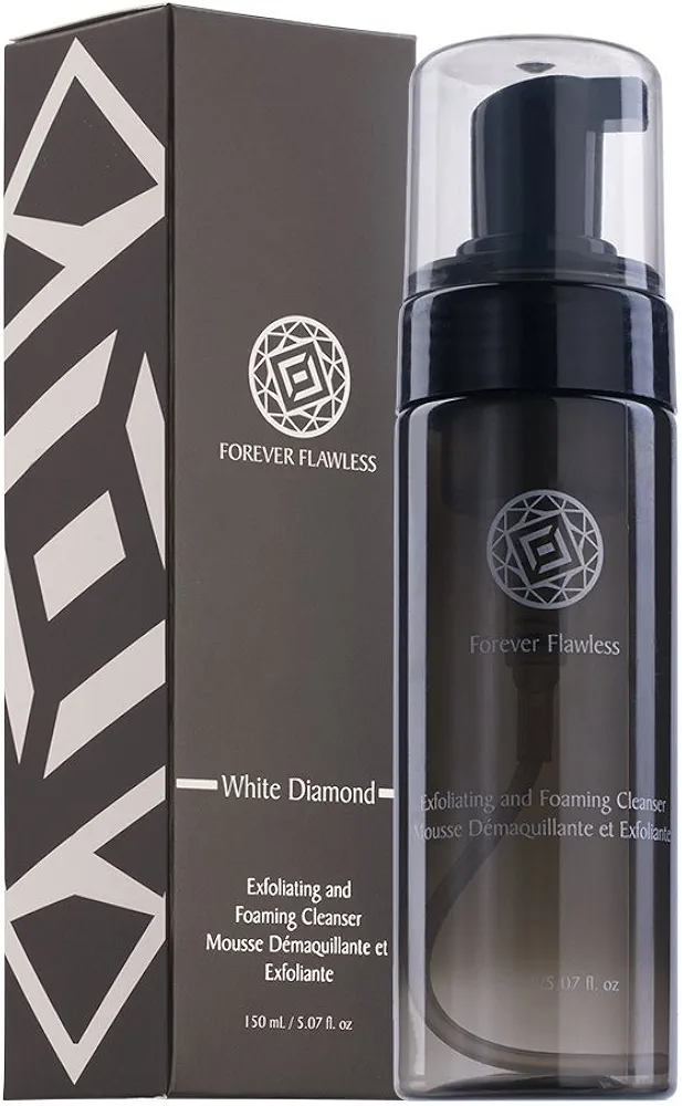 Forever Flawless Exfoliating and Foaming Face Cleanser and Makeup Remover with 100% Natural Diamond Powder, Deep Clean for Women and Mens Pores FF17, (150 ml)