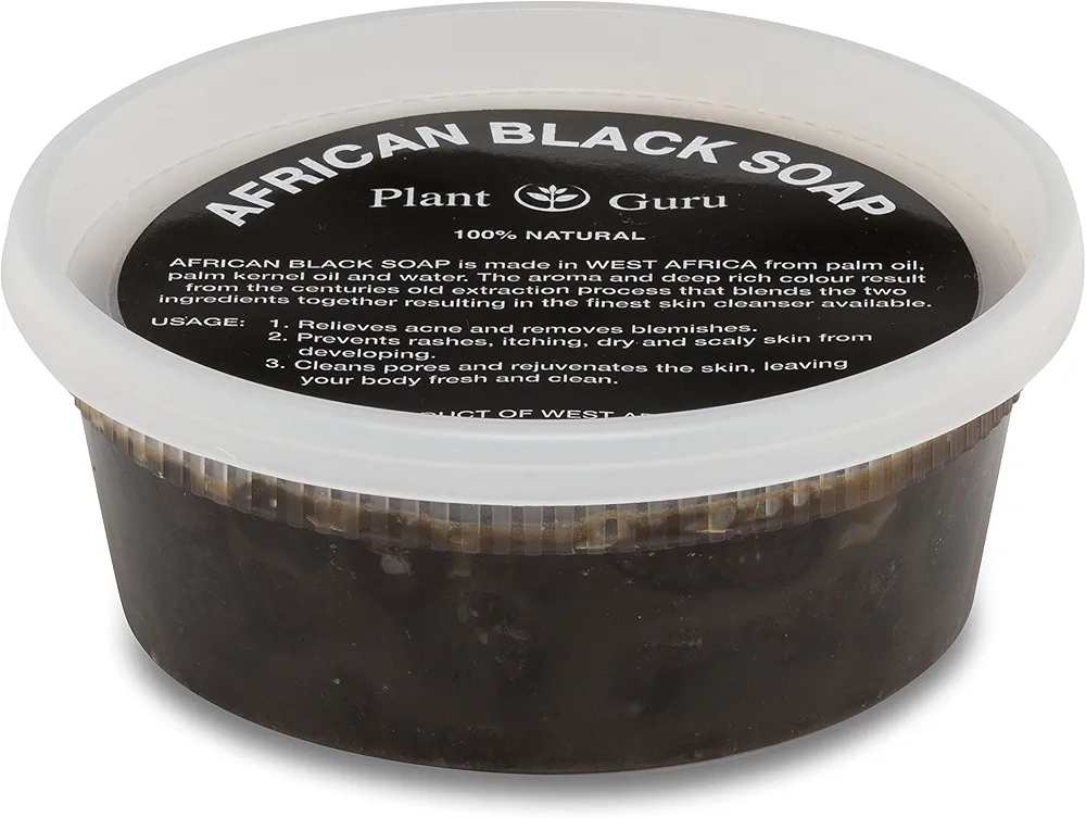 African Black Soap Paste 8 oz. 100% Raw Pure Natural From Ghana. Acne Treatment, Aids Against Eczema & Psoriasis, Dry Skin, Scars and Dark Spots. Great For Pimples, Blackhead, Face & Body Wash.