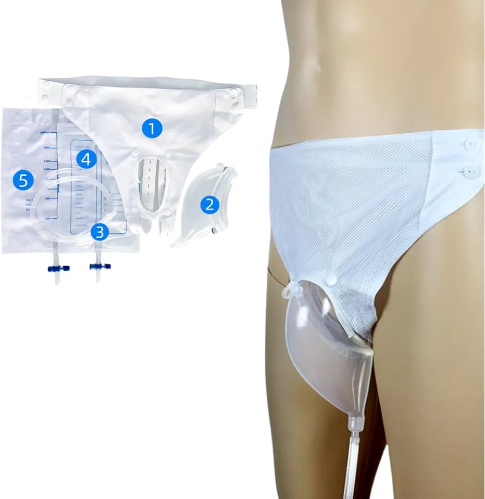 Wearable Urinary Drainage Bag for Women,Reusable Urine Collection Bag,Adjustable External Catheter,Elderly Urinal with Urine Catheter Bags(2000 ML*1+1000 ML*1) for Bedridden Patients