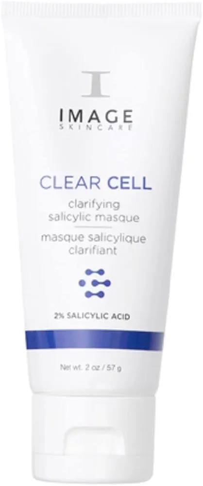 IMAGE Skincare, CLEAR CELL Clarifying Salicylic Masque, Exfoliating Kaolin Clay Facial Mask with Mattifying Effect, Targets Acne Prone Skin, 2oz