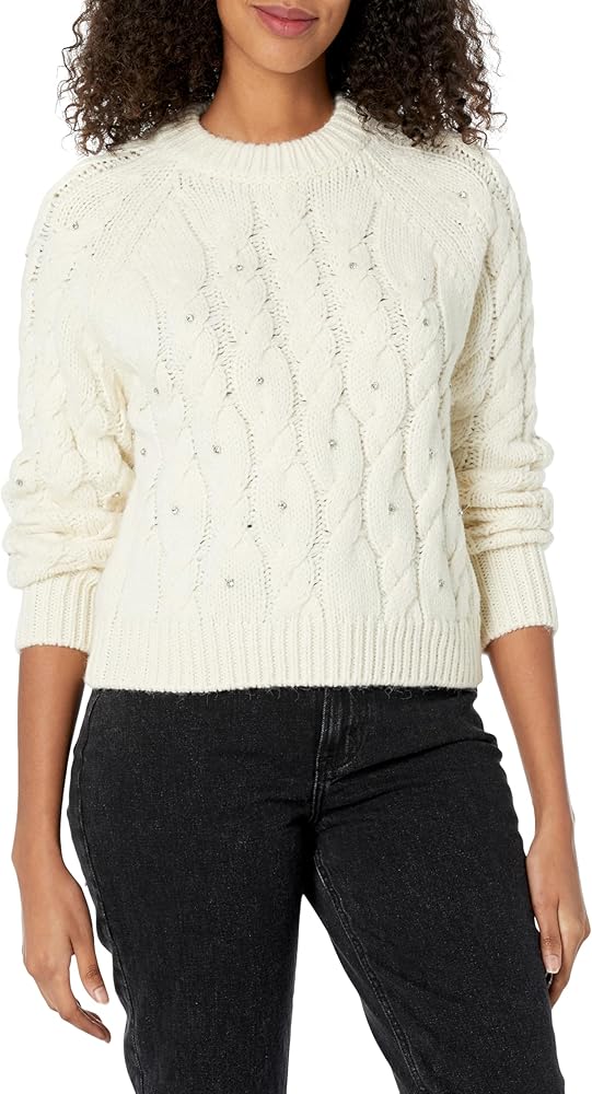 Buffalo David Bitton Women's Magari Ls Crewneck Cable Sweater