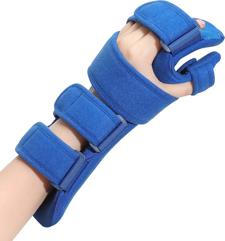 Resting Hand Splint, Stroke Hand Therapy Equipment, Hand Brace with Finger Support for Stroke Recovery Patients, Carpal Tunnel Syndrome, Arthritis, Tendinitis, Metacarpal Breaks (Large Left)