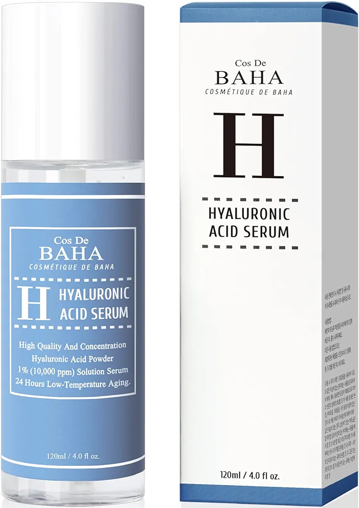 Pure Hyaluronic Acid 1% Powder Serum for Face 10,000ppm - Fine Line + Intense Hydration + facial moisturizer + Visibly Plumped Skin 4 Fl Oz