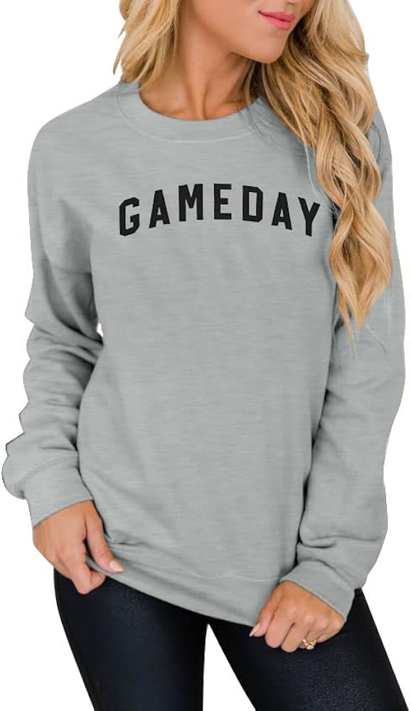 KNEYATTA Game Day Sweatshirt Women Football Sunday Funday Lightweight Pullover Sweatshirts