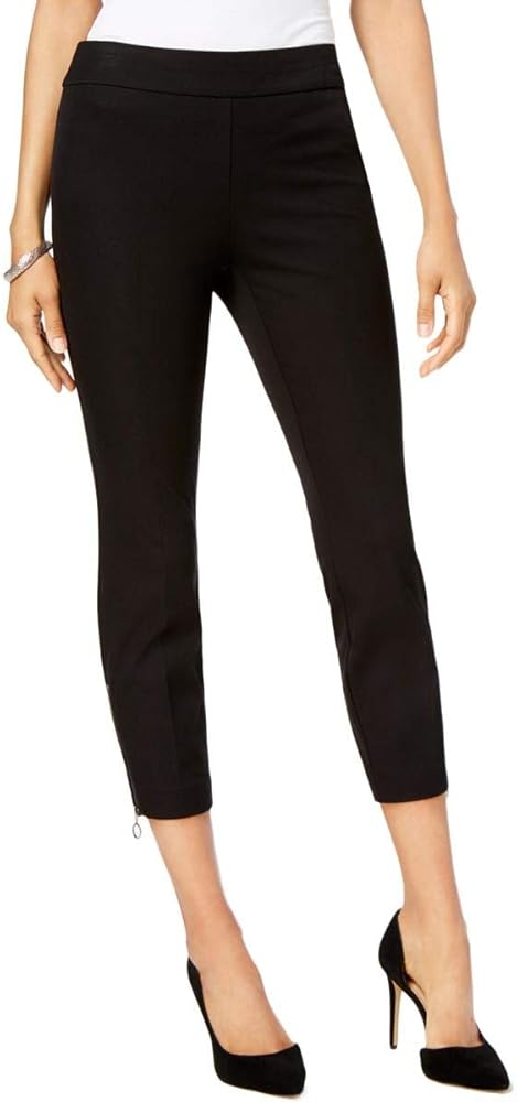 Alfani Womens Ankle-Zip Casual Cropped Pants