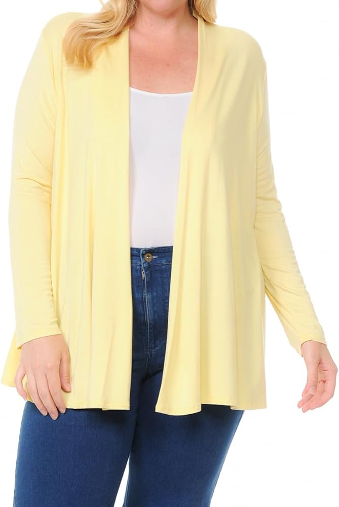 Pastel by Vivienne Women's Long Sleeve Jersey Plus Size Cardigan