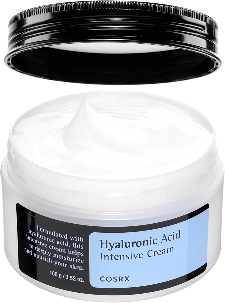 COSRX Hyaluronic Acid Moisturizing Cream, Long-lasting Hydration, Rich Moisturizer for Sensitive Skin 3.52 oz / 100g, Korean Skin Care, Animal Testing Free, Parabens Free