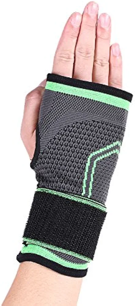 Mayitr Black Nylon Sport Elastic Palm Wrap Hand Brace Support Wrist Sleeve