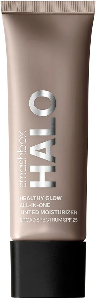 Smashbox Halo Healthy Glow All-In-One Tinted Moisturizer SPF 25 with Hyaluronic Acid, Light to Medium Coverage, Dewy Finish, Oil-free, Sweat and Humidity Resistant