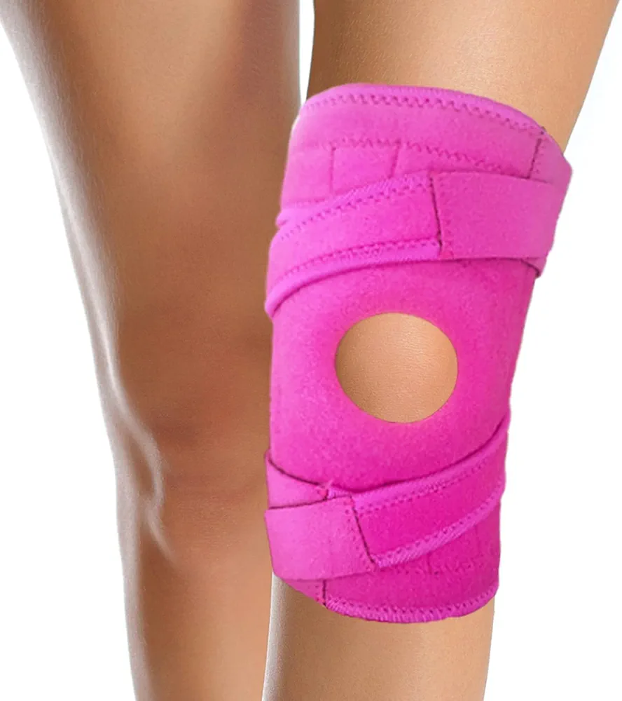 Pink Knee Brace for Women - Adjustable Knee Brace for Arthritis Pain and Support, Non-Slip, Dual-sides Stabilizers, Patella Gel Pads, Plus Size Knee Support Brace for Meniscus Tear, Arthritic, Running