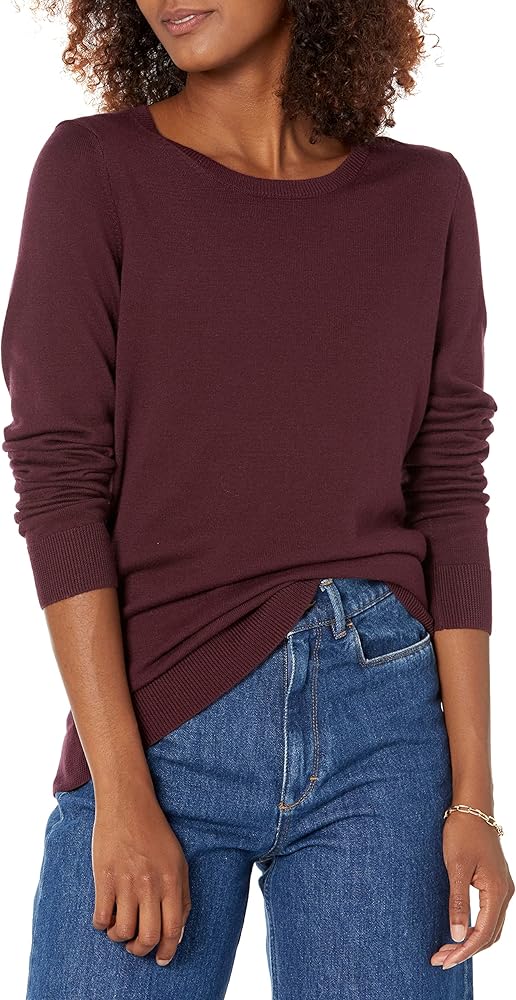 Amazon Essentials Women's Long-Sleeve Lightweight Crewneck Sweater (Available in Plus Size)