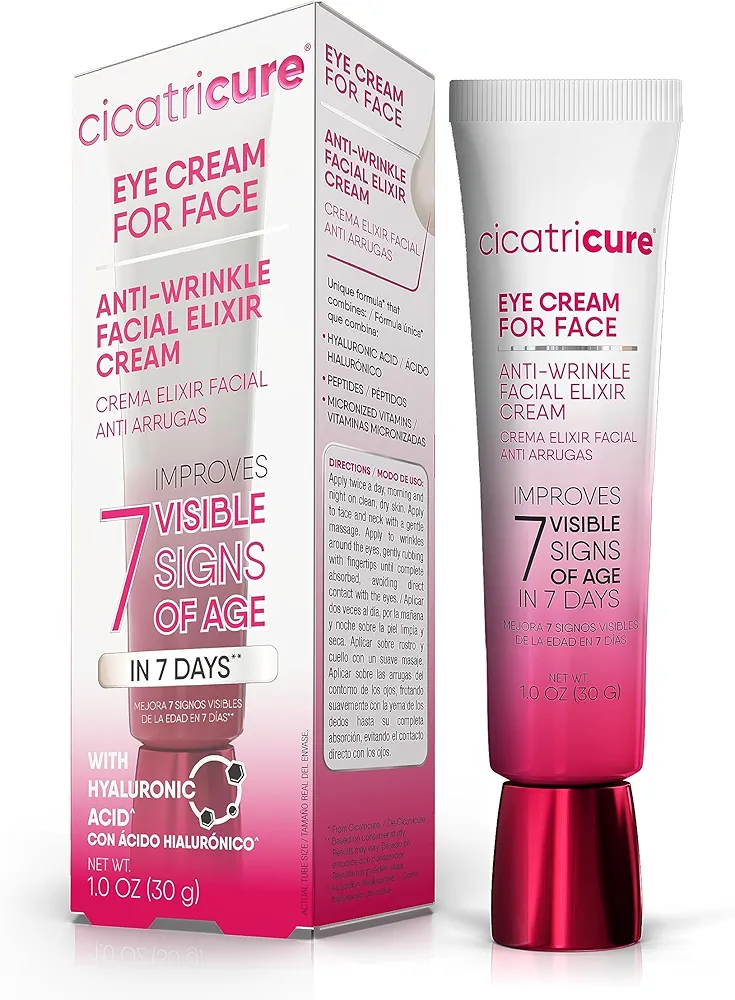 Cicatricure Eye Cream for Face: 7-in-7 Anti-Wrinkle, Peptides & Vitamins Reduce 7 Aging Signs in 7 Days, Hydrating, Oil-Free, 1oz