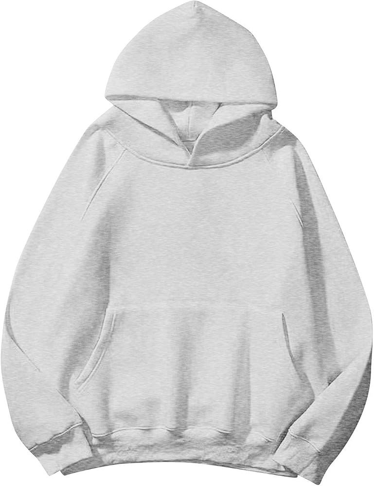 MCILLO Basic Hoodie for Women Fleece Loose Hoodie Sweatshirt Pocket Drop Shoulder Pullovers Top Long Sleeve Top