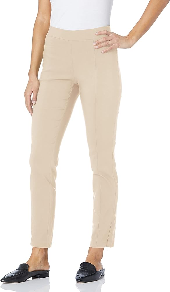 Rafaella Women's Solid Supreme Stretch Pant with Pull-on Waistband