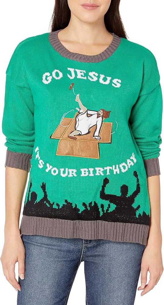 Blizzard Bay Women's Jesus Manger Led Light-up Ugly Christmas Sweater