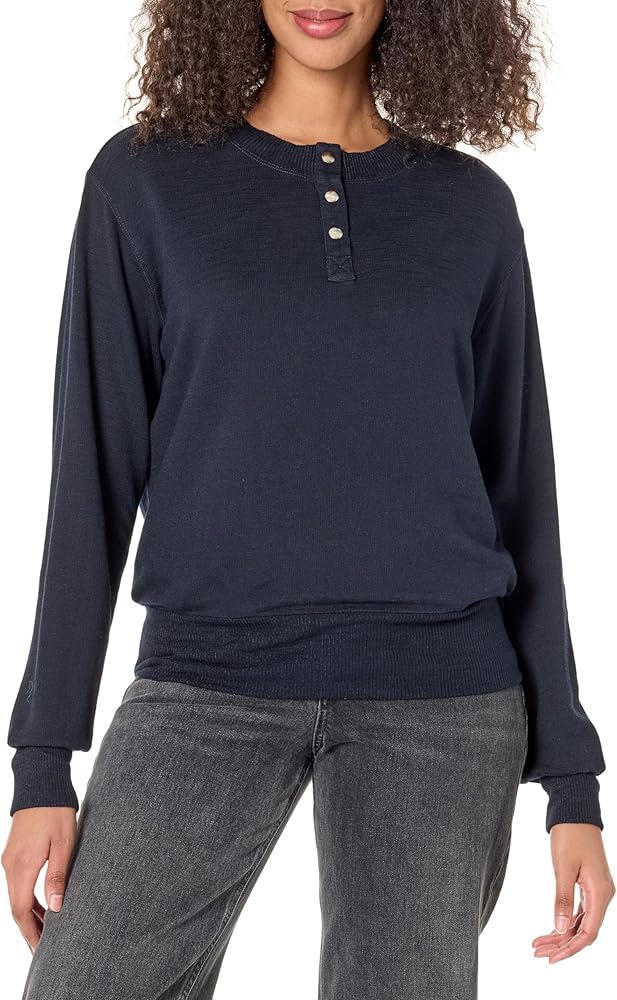 Monrow Women's Ht0545-henley Sweatshirt