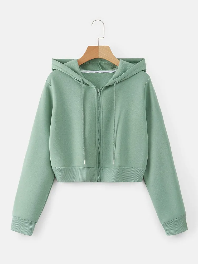 Women's Sweatshirt Sweatshirts Hoodies Zipper Drawstring Thermal Hoodie Warmth Beautiful Lovely Fashionable (Color : Mint Green, Size : X-Small)