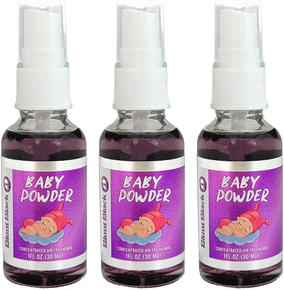 Concentrated Air Freshener Spray 1 oz. Glass Bottle - Baby Powder Scent 3-Pack