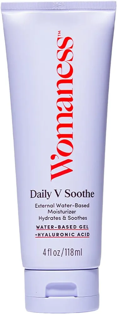 Womaness Daily V Soothe External Gel Moisturizer - Hyaluronic Acid Moisturizer for Everyday Dryness - Silicone Free, Non-Irritating Down There Water Gel Moisturizer - Estrogen & Hormone Free (4oz)