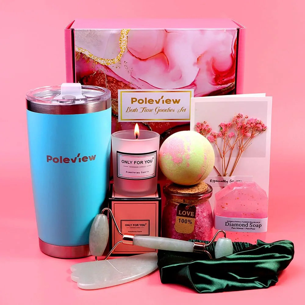 Indulgent Spa Experience: Luxury Bathing Set for Relaxation, with Cup, Bath Bomb, Bath Salt, Candle ect, Ideal for Self-care Rituals