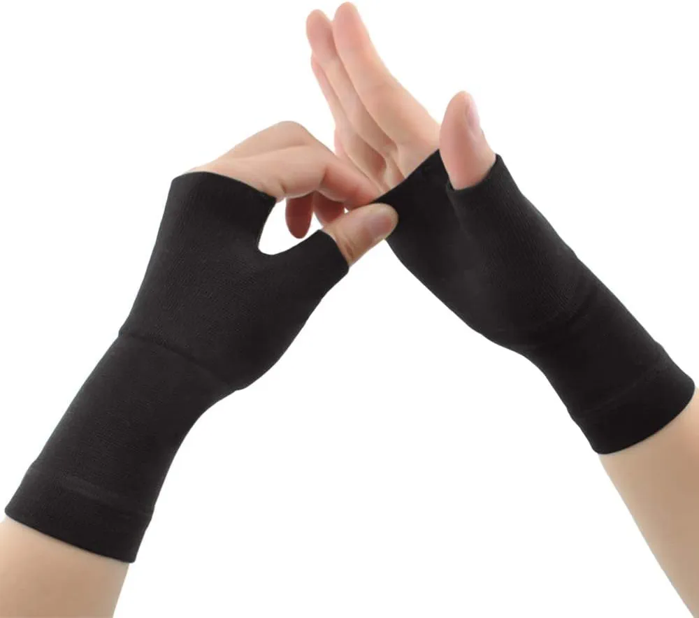 FITTOO Wrist and Thumb Support Compression Sleeve, 1 Pair Wrist Hand Brace Sleeve Ideal for Carpal Tunnel, Improve Circulation, Hand Instability, Relieve Hand & Wrist Discomfort