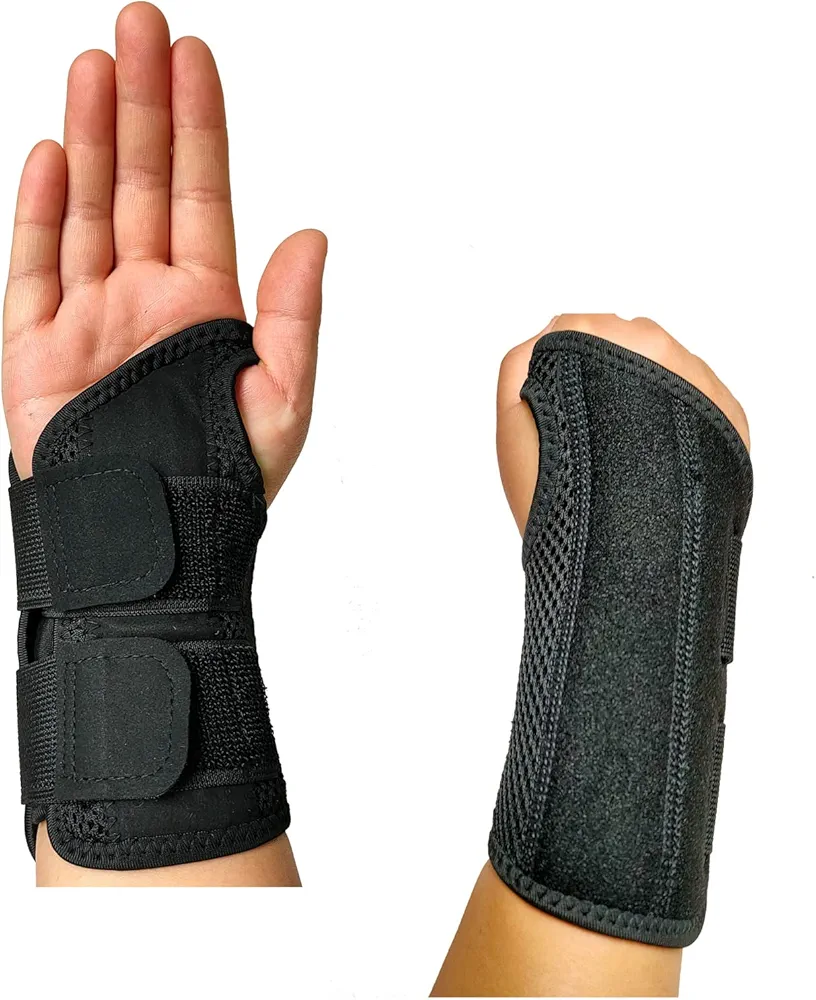 Wrist Support Brace Carpal Tunnel Wrist Splint Adjustable Wrist Strap for Tendonitis and Arthritis Pain Relief (Right Hand, S/M)