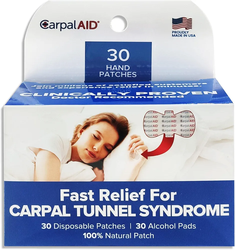 Carpal AID Clear Plastic Adhesive Hand-Based Carpal Tunnel Support for Either Hand CA-30PK UNI, 30 Ct