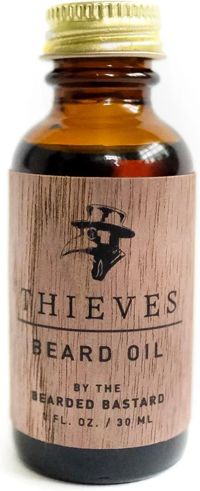 TBB Thieves Premium Beard Oil for Men | Leave-In Beard Conditioner | Keeps Facial Hair Soft and Moisturizes Skin | Jojoba Oil, Argan & Sweet Almond Essential Oils (1 Oz.)