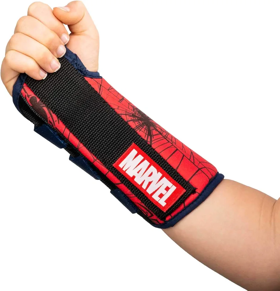 DonJoy Advantage Comfort Wrist Brace for Youth/Kids Featuring Marvels Captain America, Spider-Man to aid sprains strains support tendonitis carpal tunnel - Spider-Man X-Small - Right