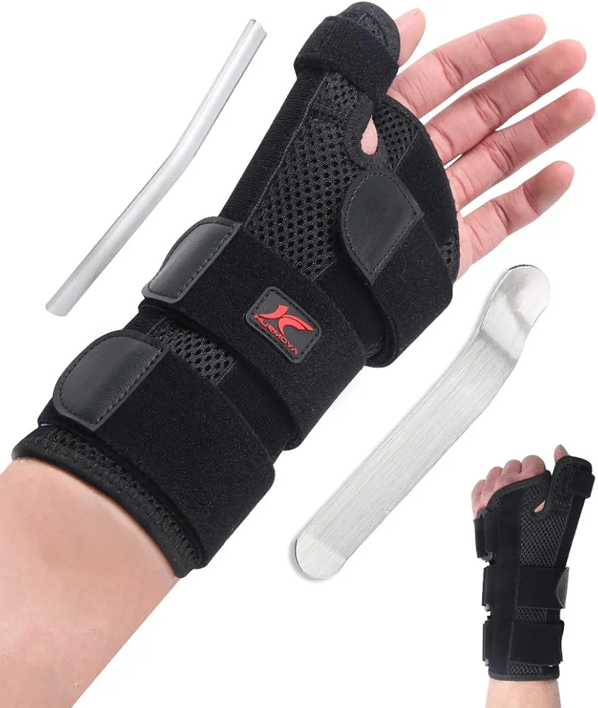 Wrist Brace Thumb Spica Splint Support for Carpal Tunnel, De Quervain's Tenosynovitis, Tendonitis Pain Arthritis Trigger for Man and Women (Large - Left Hand)