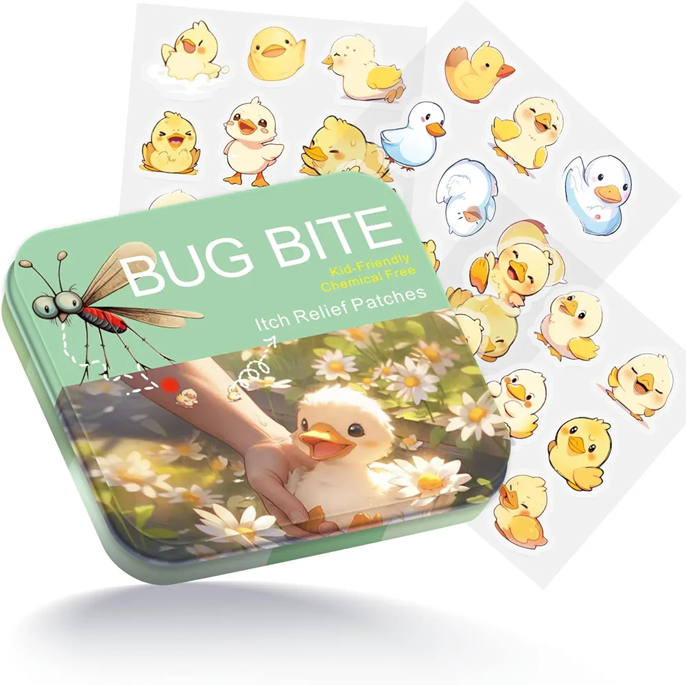 Bug Bite Itch Relief Patches 54 Count, Cute Duck Hydrocolloid Patches for Kid,Summer Travel Essentials Itch Mosquito Relief for Kids,Camping Essentials- Insect Bite Patch