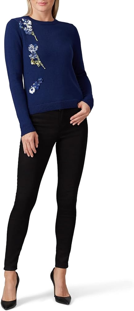 Rent The Runway Pre-Loved Navy Applique Sweater