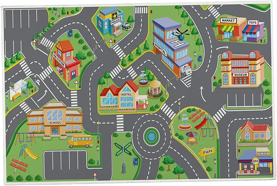 Baby Play Mat, Activity Playmat for Baby 19.7x31.5in, Polyester Crawling Carpet, Baby Floor Play Gym, Educational Mat, Rectangular Kids Rug for Bedroom