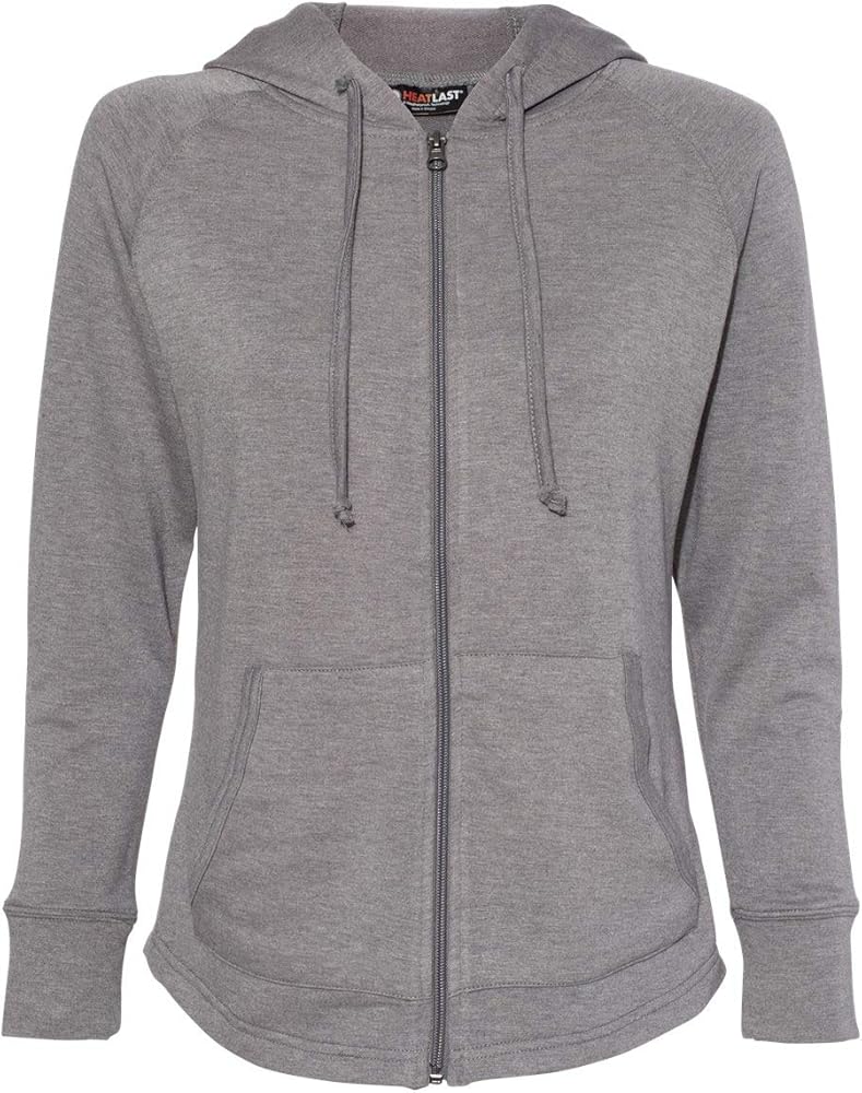 Weatherproof Women’s Faux Cashmere Full-Zip Hooded Sweatshirt L Heather Storm