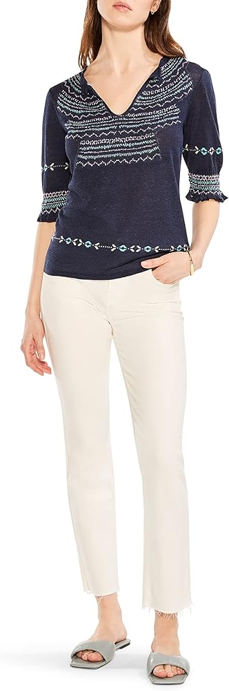 NIC+ZOE Women's Intarsia Stitches Sweater