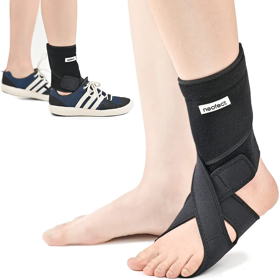 Drop Foot Brace - AFO Ankle Brace for Enhanced Mobility, Stroke Recovery Aid, Soft Night Splint with Breathable Material (Large/Left)