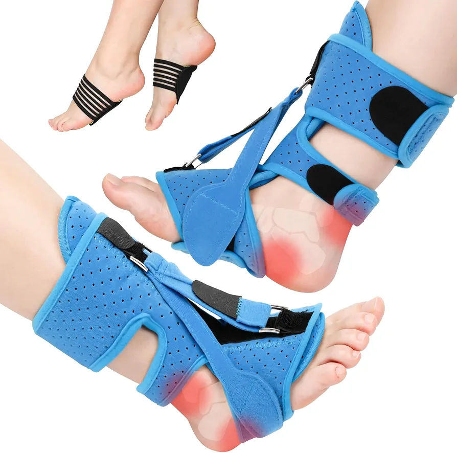 2 Pack Plantar Fasciitis Night Splint Sock Relief Plantar Fasciitis Brace with Arch Support for Women Men Adjustable Orthotic Stretcher Brace Relief Achilles Tendonitis Foot Drop Heel Pain