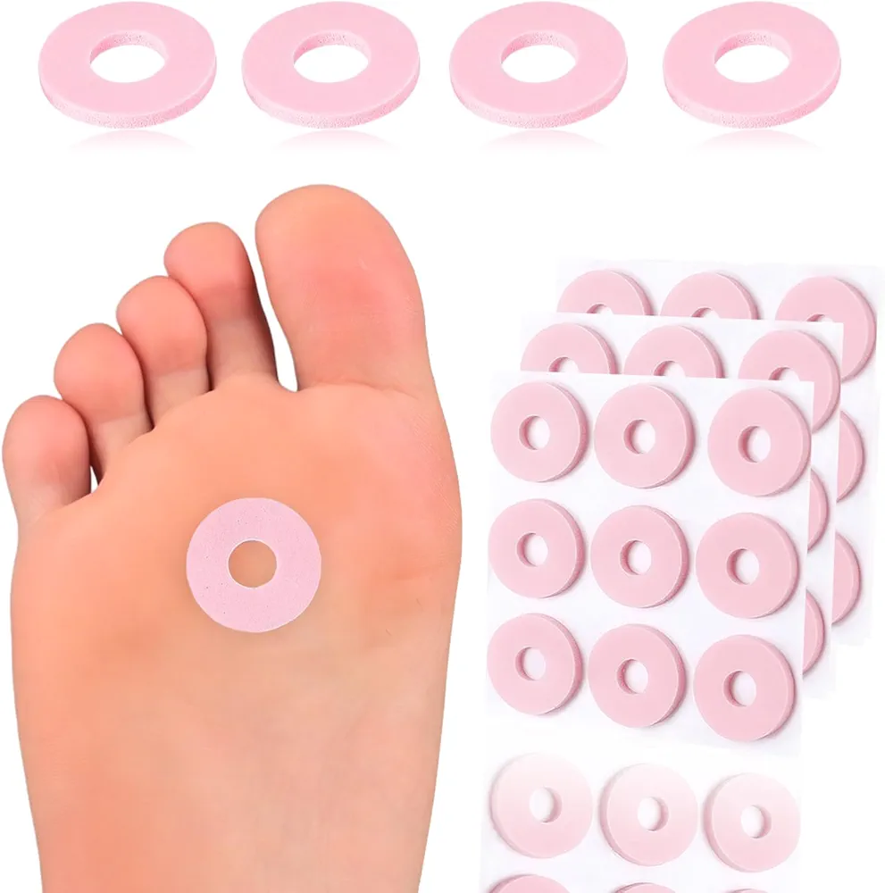 Corn Pads, Round Corn Cushions, Foam Padding with Self-Stick Adhesive, Callus Cushions for Toes, Feet and Heel, Pain Relief from Calluses, Corns, Blisters (90 Count)