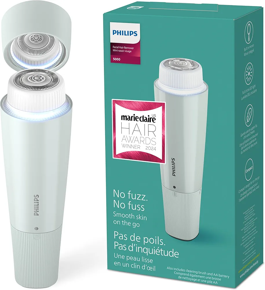 Philips Beauty Series 5000 Electric Shaver and Personal Groomer for Women, Cordless & Compact, Hypoallergenic Head, Gentle & Quick Hair Removal Easy Finishing Touch Ups, Mint Green, BRR474/00