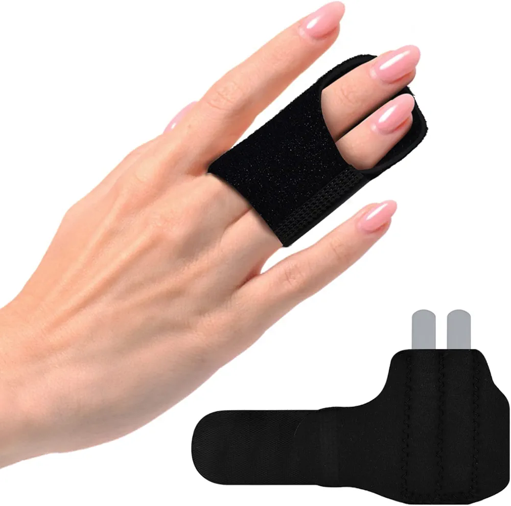 Upgraded Finger Splint Finger Buddy Splints with 2 Metal Bars, Adjustable Trigger Finger Brace Mallet Finger Support Finger Protector for Arthritis, Injured Finger