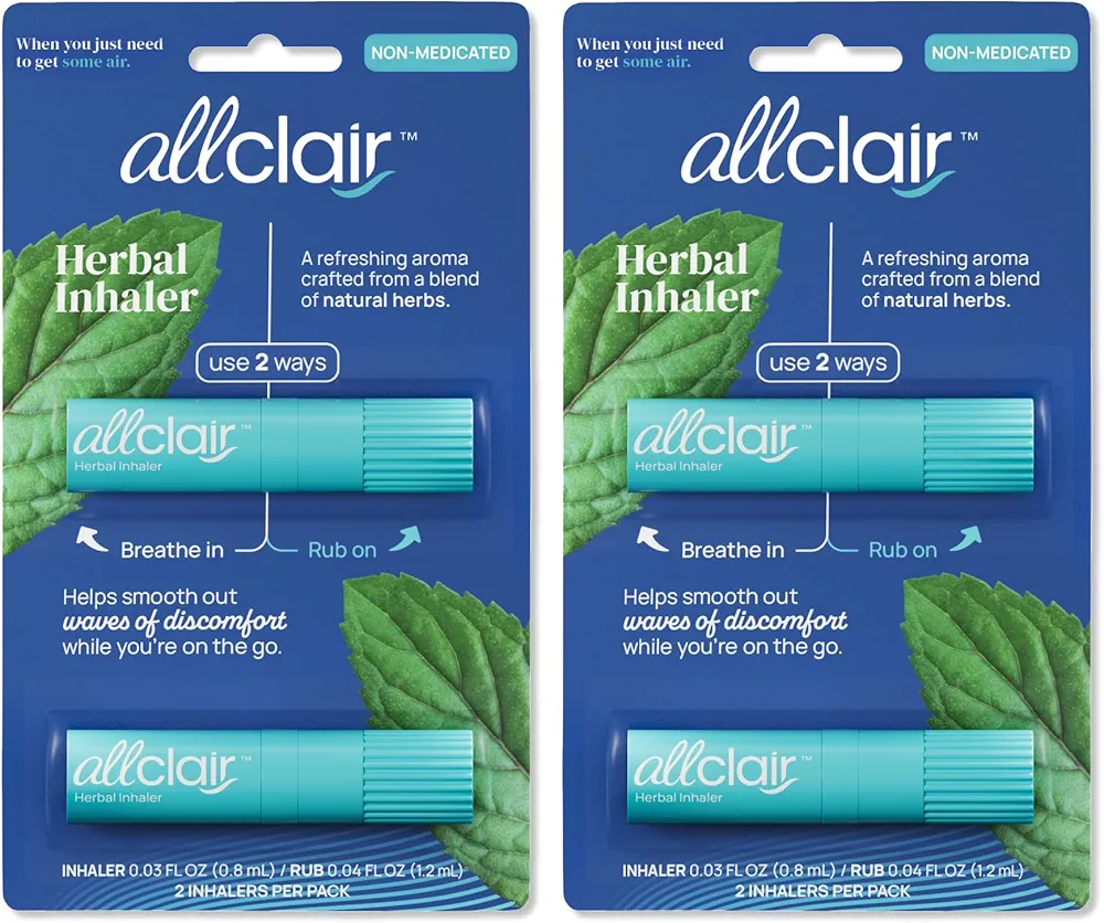 Herbal Inhaler - Natural Relief for Nausea - Non-Medicated Non-Drowsy Drug-Free - Essential for Travel - Motion Sickness - Morning Sickness - Vertigo - 4 Inhalers