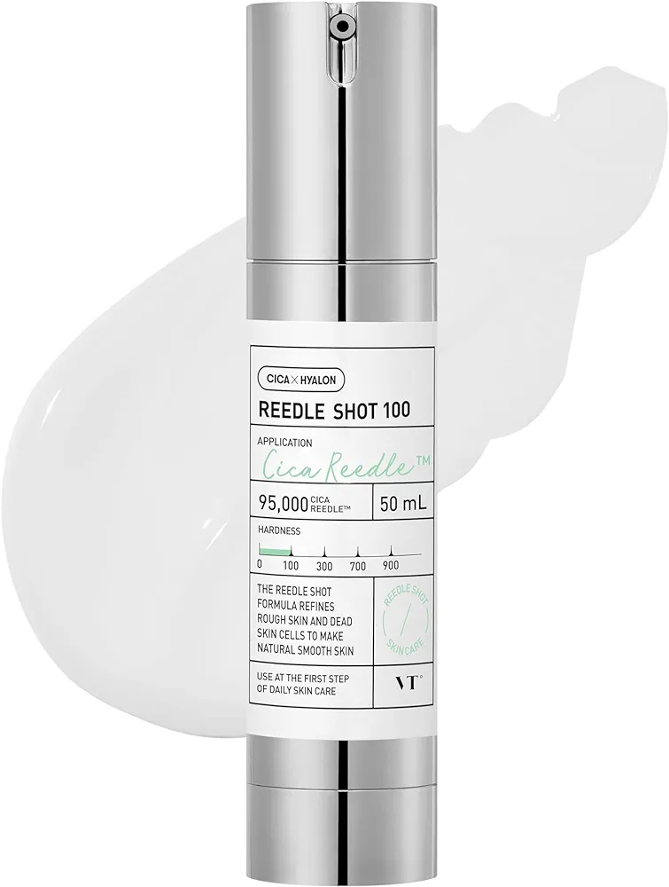 VT COSMETICS CICA Reedle Shot 100 Essence | Daily Face Essence for Soft Skin, Centella Complex, Hyaluronic Acid, Green Propolis Extract for All Skin Types 1.69Fl Oz (50ml)