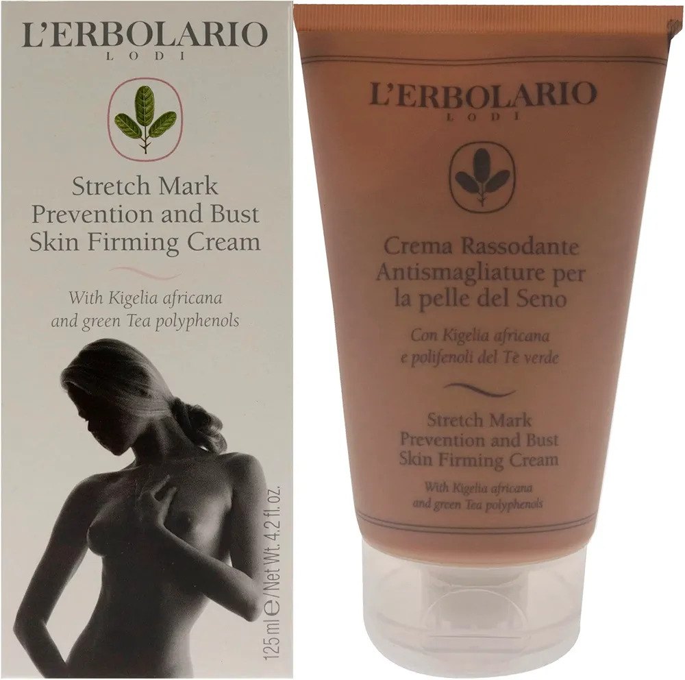 L'Erbolario Stretch Mark Prevention and Bust Skin Firming Cream - Stretch Mark Cream - Skin Firming Formula - Shea Butter and Kigelia Extract - 4.2 oz